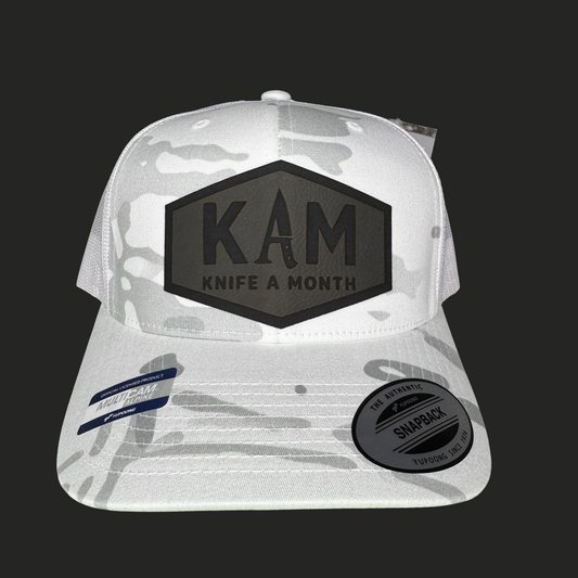 White Camo KAM Snap-back Hat