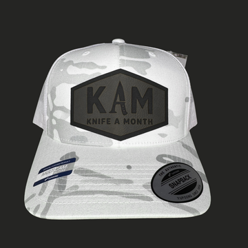 White Camo KAM Snap-back Hat