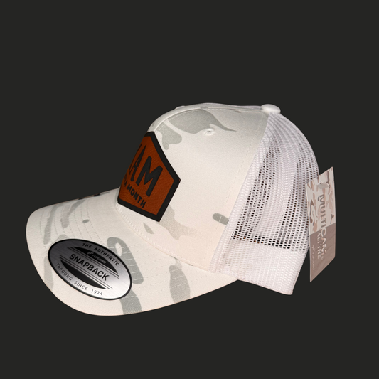 White Camo KAM Snap-back Hat